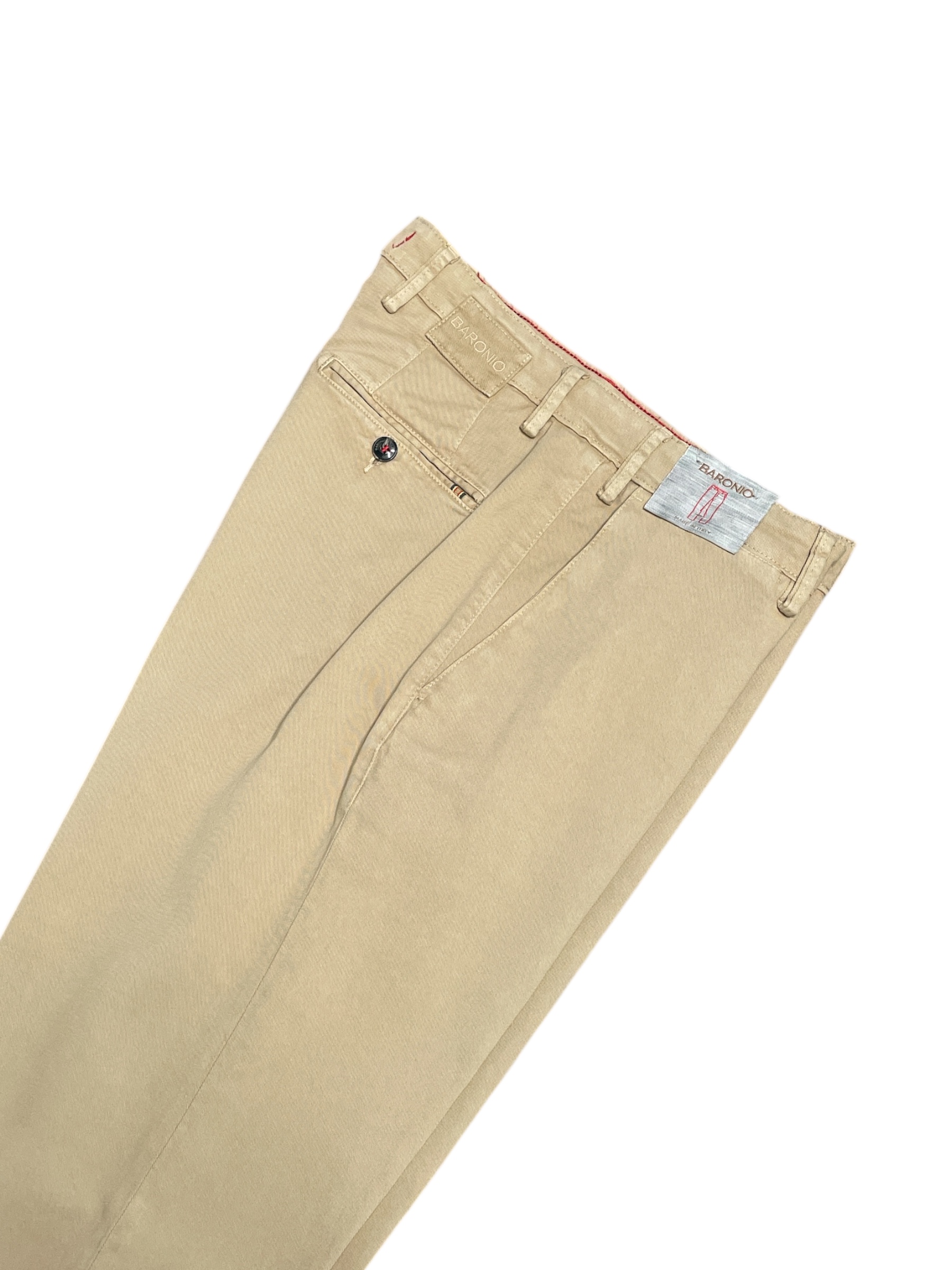 PANTALONE TASCA AMERICA IN GABARDINE REGULAR FIT COLOR BEIGE-09 - immagine 4