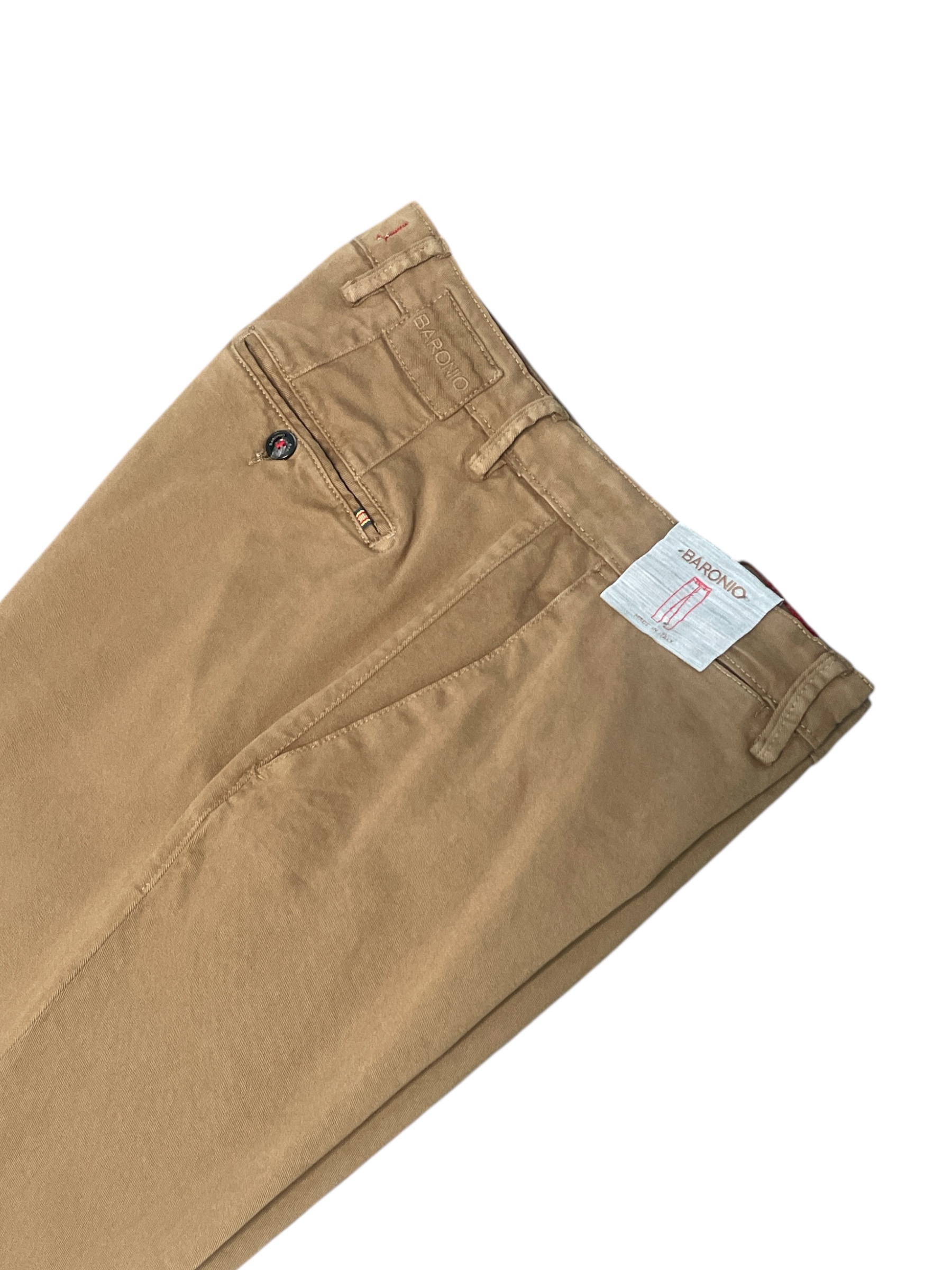 PANTALONE TASCA AMERICA IN GABARDINE REGULAR FIT COLOR BISCOTTO-21 - immagine 2