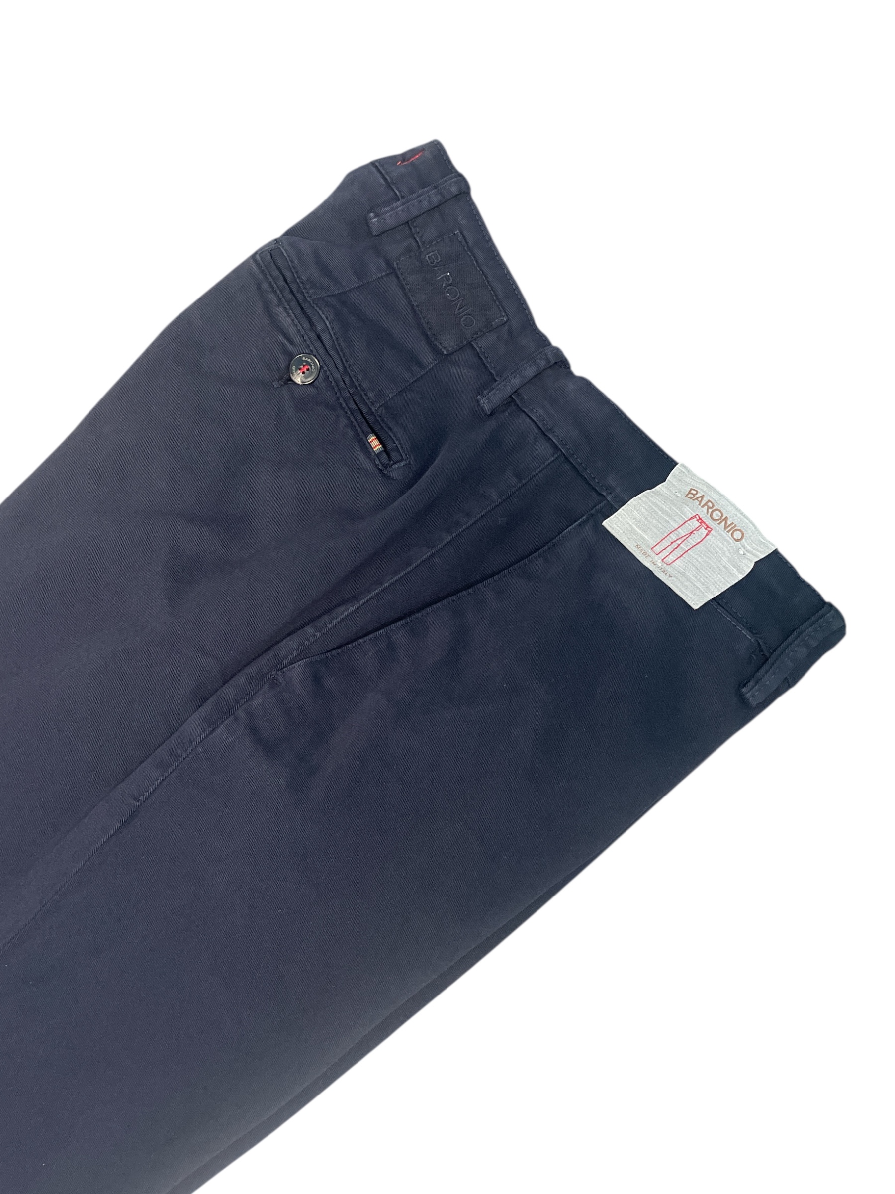 PANTALONE TASCA AMERICA IN GABARDINE REGULAR FIT COLOR BLU SCURO-01 - immagine 2