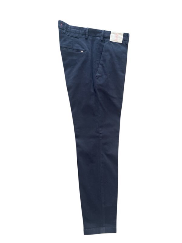 PANTALONE TASCA AMERICA IN GABARDINE SLIM FIT COLOR BLU SCURO