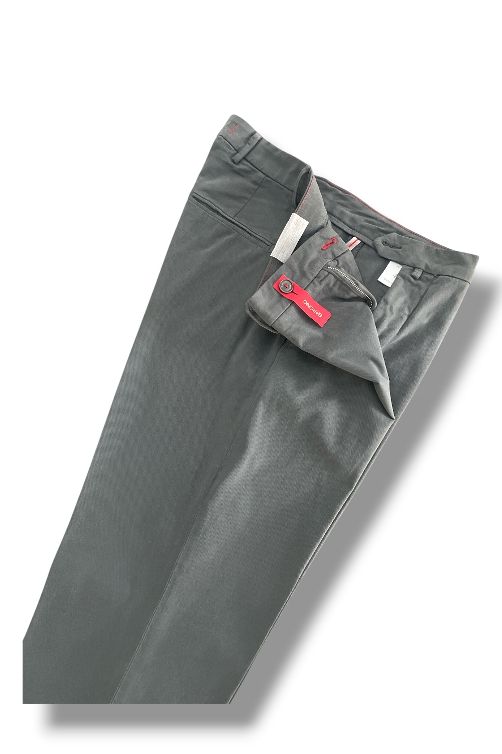 PANTALONE TASCA AMERICA IN GABARDINE SLIM FIT COLOR GRIGIO SCURO-04 - immagine 3