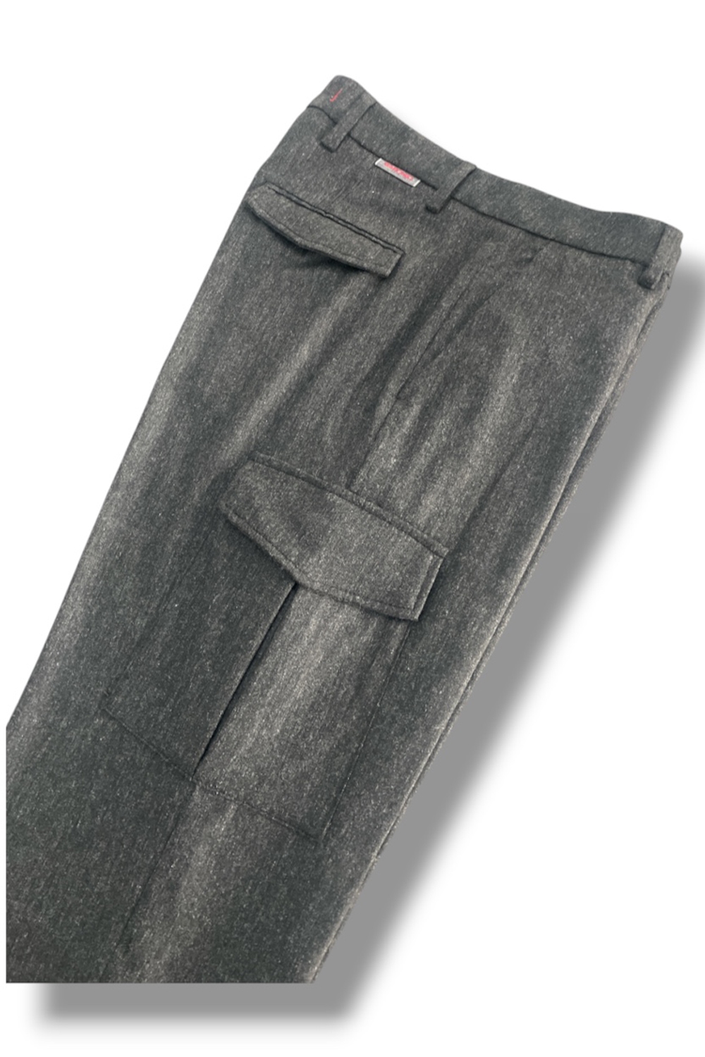 Pantalone cargo in lana Comfort fit color grigio scuro - immagine 4