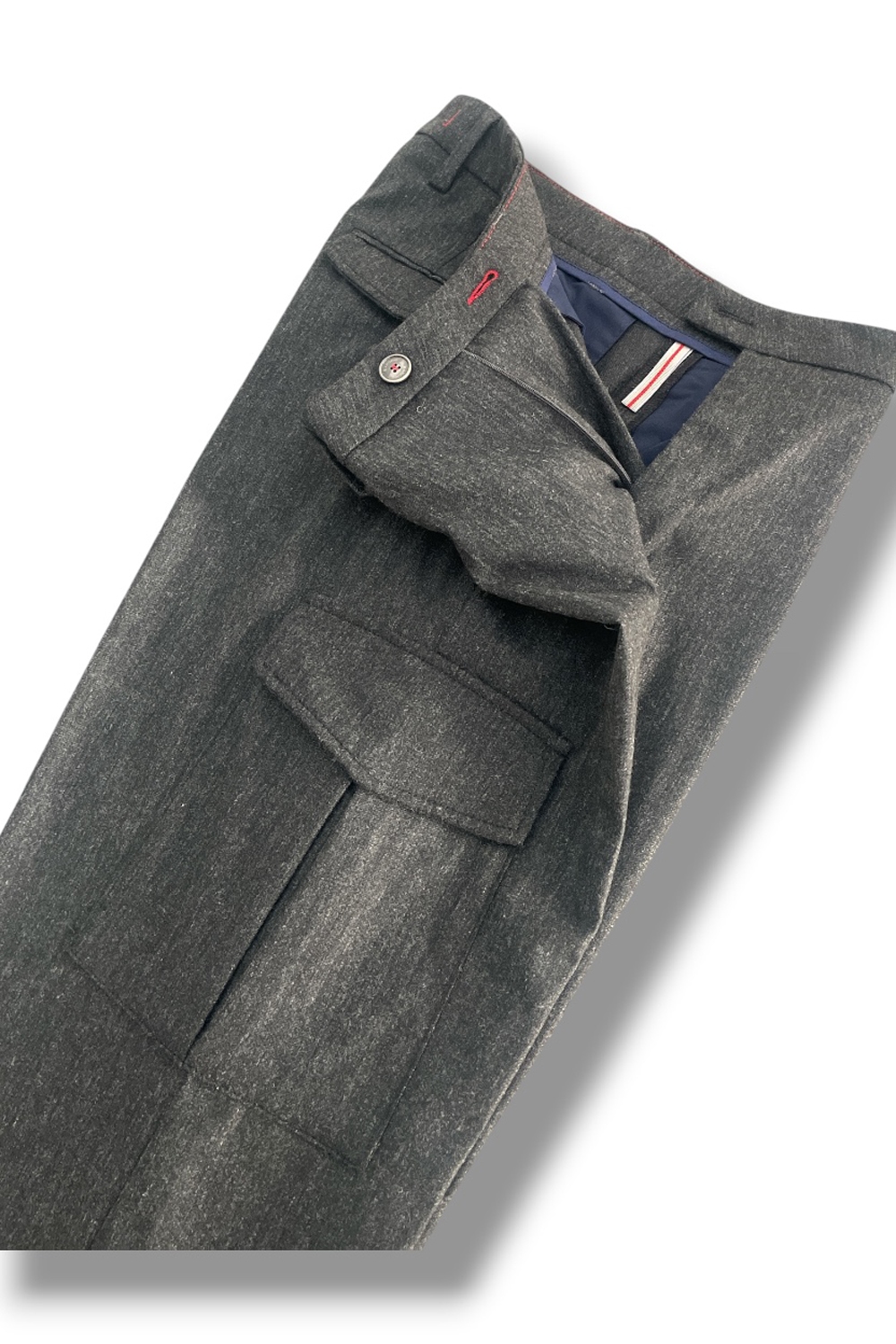 Pantalone cargo in lana Comfort fit color grigio scuro - immagine 5