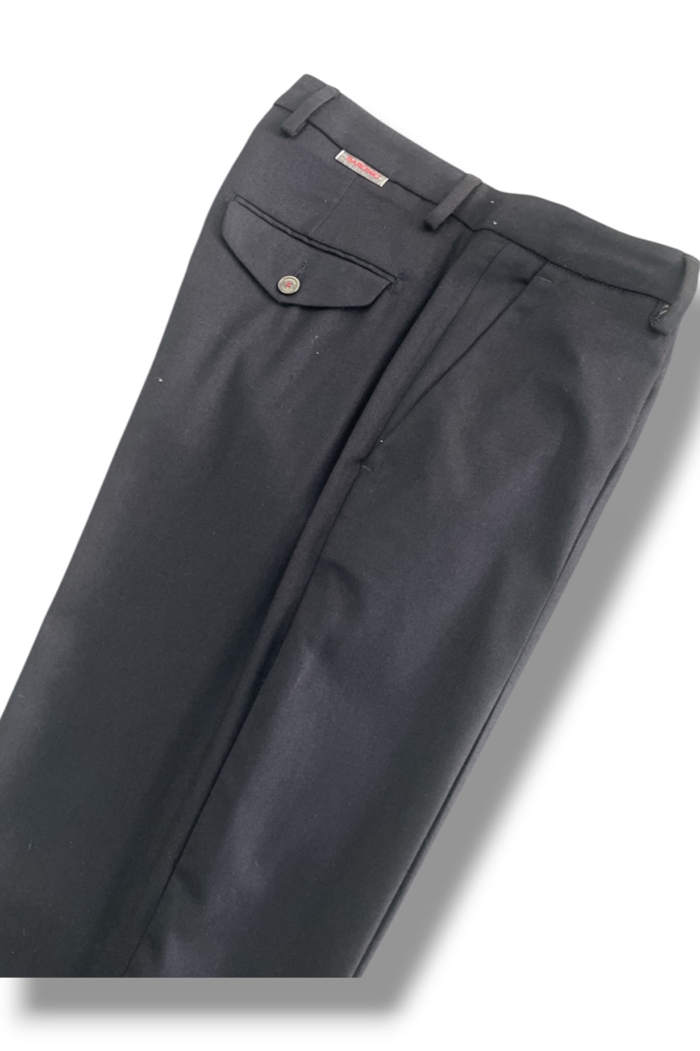 Pantalone con pattine Comfort fit in lana color blu scuro - immagine 4