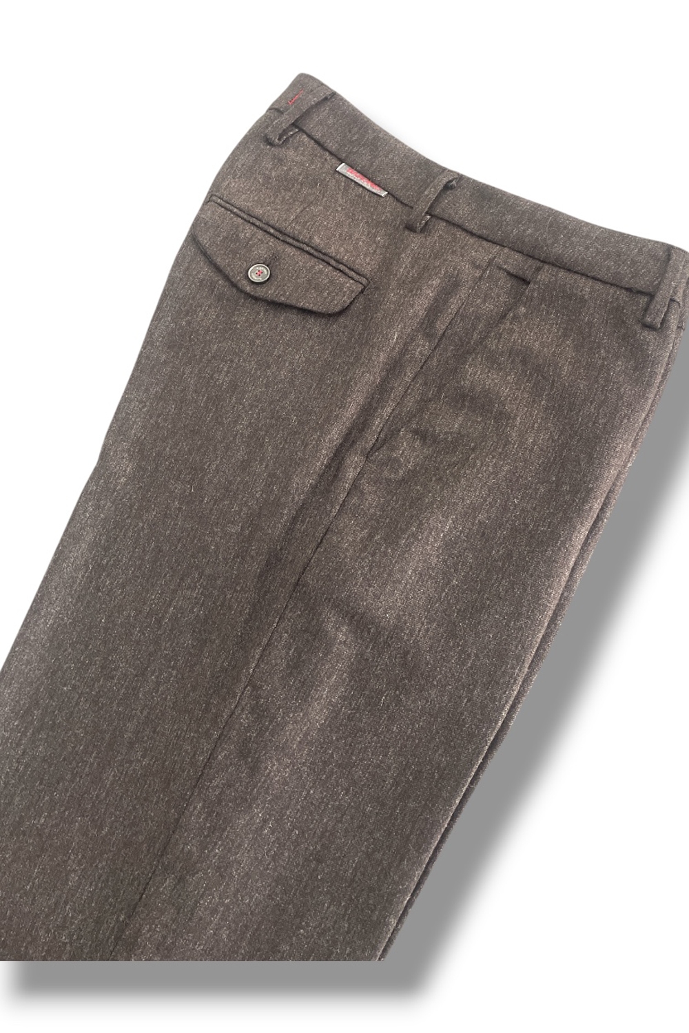 Pantalone con pattine Comfort fit in lana color moro - immagine 4