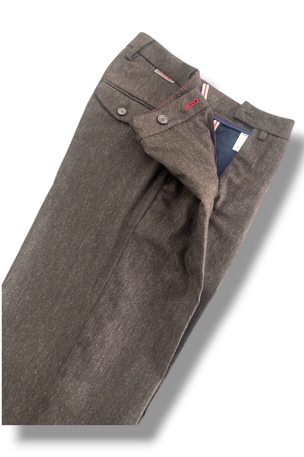 Pantalone con pattine Comfort fit in lana color moro - immagine 5