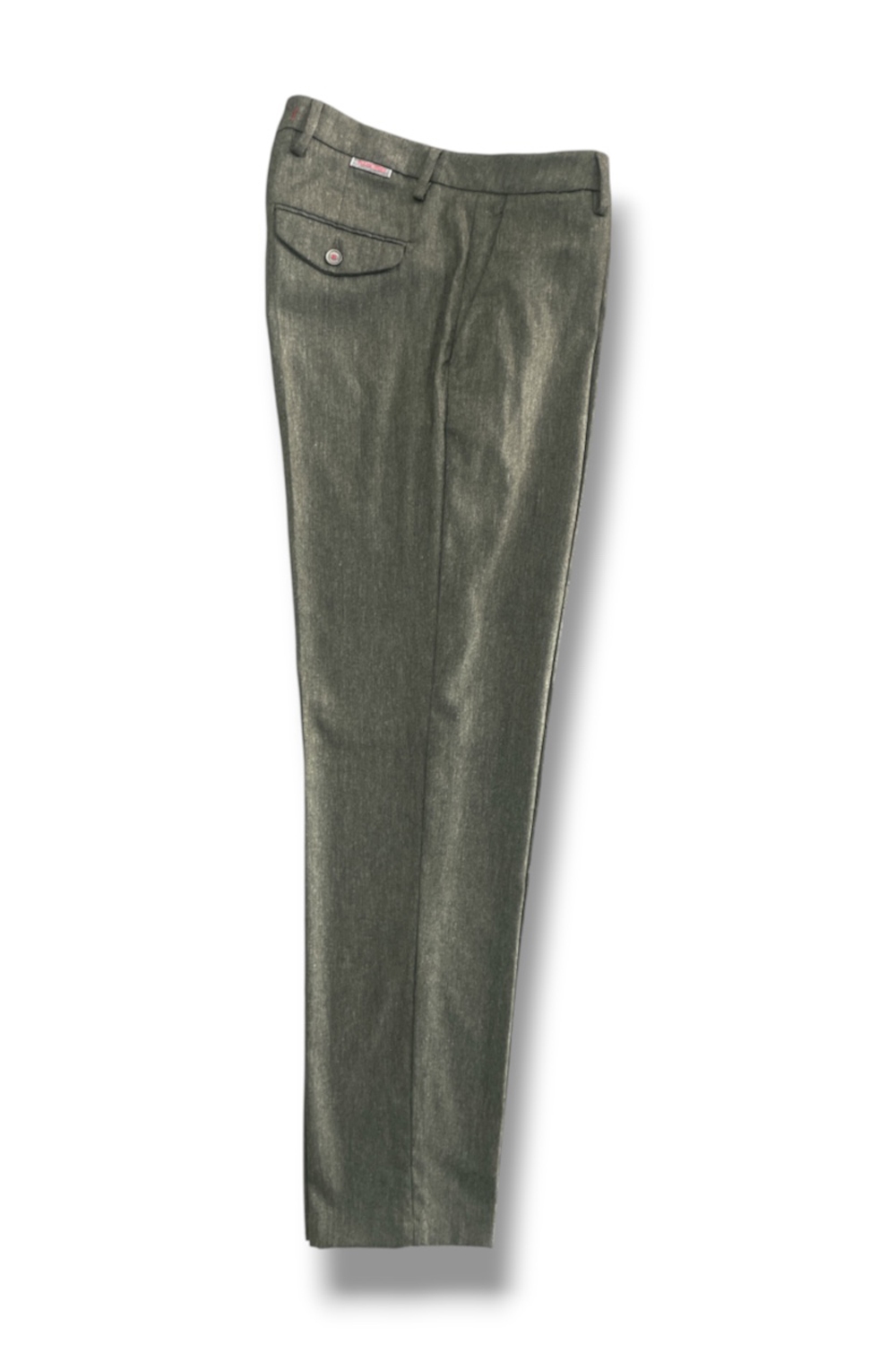 Pantalone con pattine Comfort fit in lana color verde militare - immagine 3