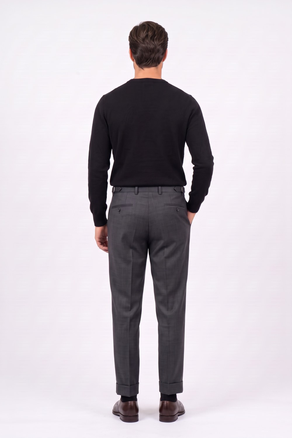 Pantalone tasca america con pinces in tasmania Comfort fit color grigio scuro - immagine 2