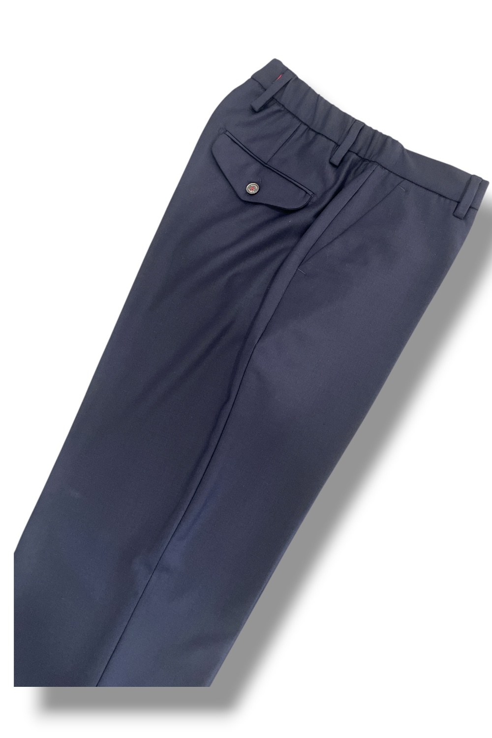 Pantalone con coulisse e pinces in tasmania Comfort fit color blu scuro - immagine 4
