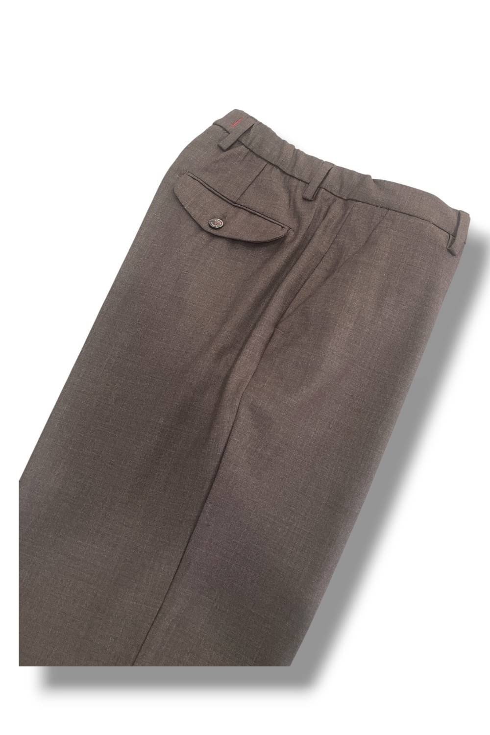 Pantalone con coulisse e pinces in tasmania Comfort fit color moro - immagine 4