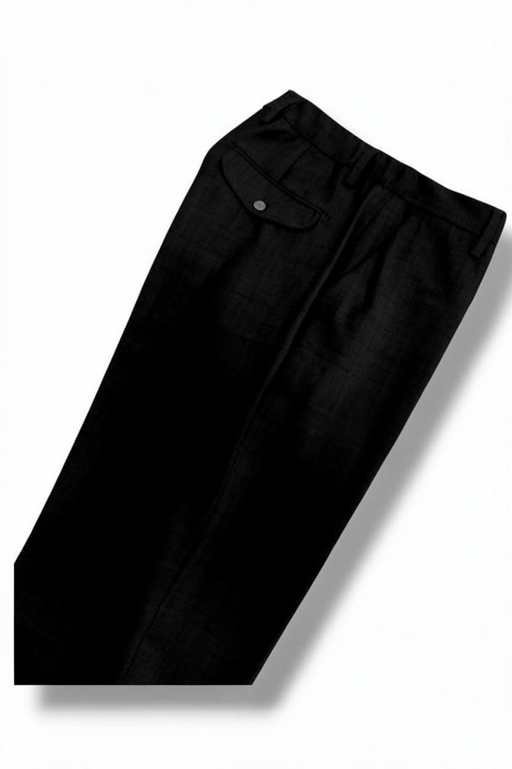 Pantalone con coulisse e pinces in tasmania Comfort fit color nero - immagine 4