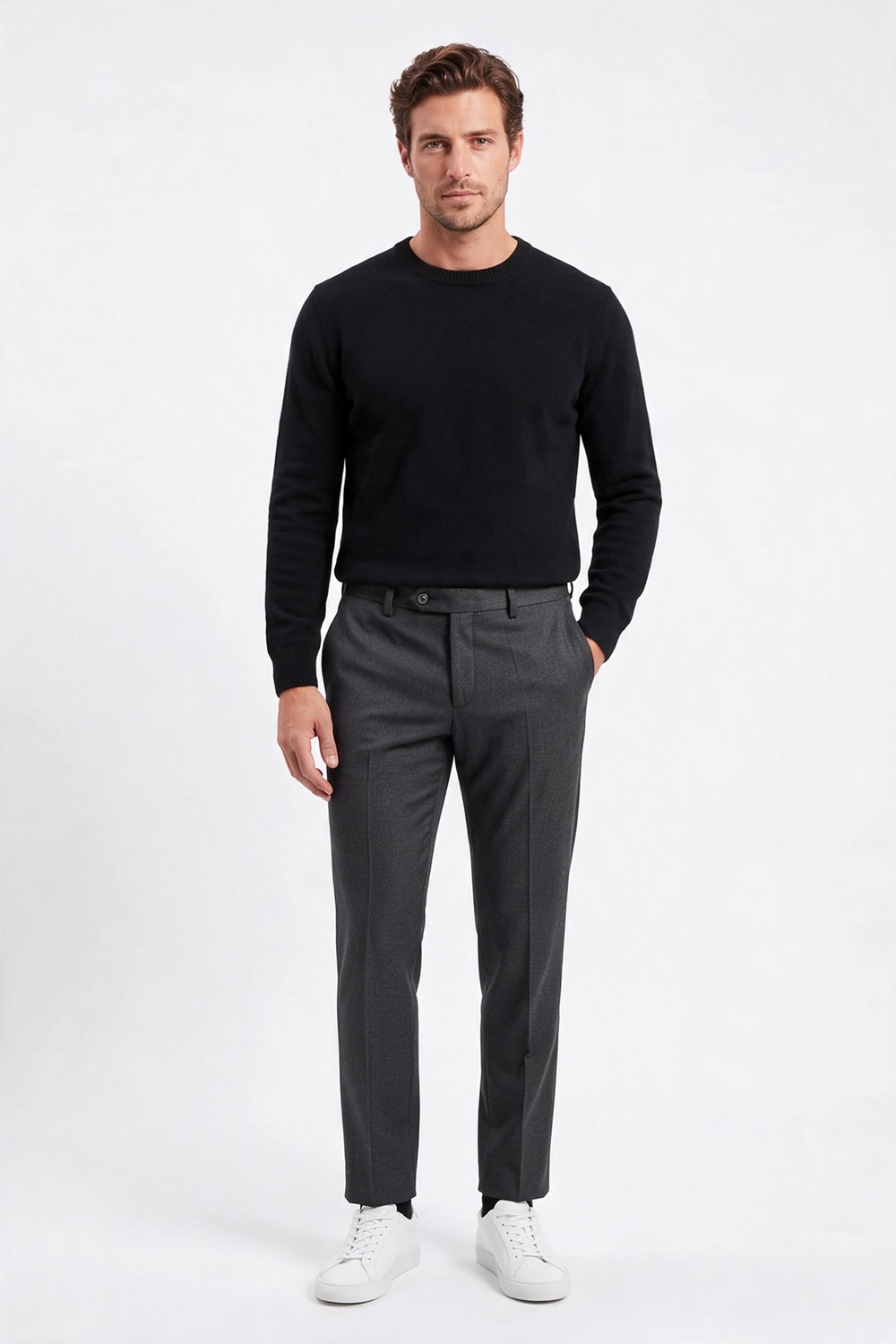 Pantalone Slim fit in tasmania color grigio scuro