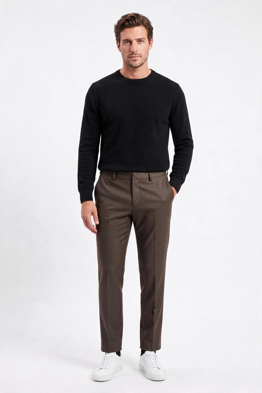 Pantalone Slim fit in tasmania color moro