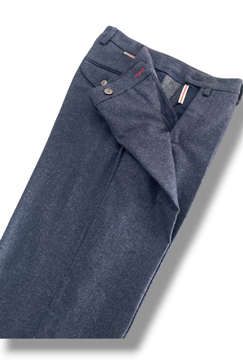 Pantalone con pattine Comfort fit in lana color blu chiaro - immagine 5