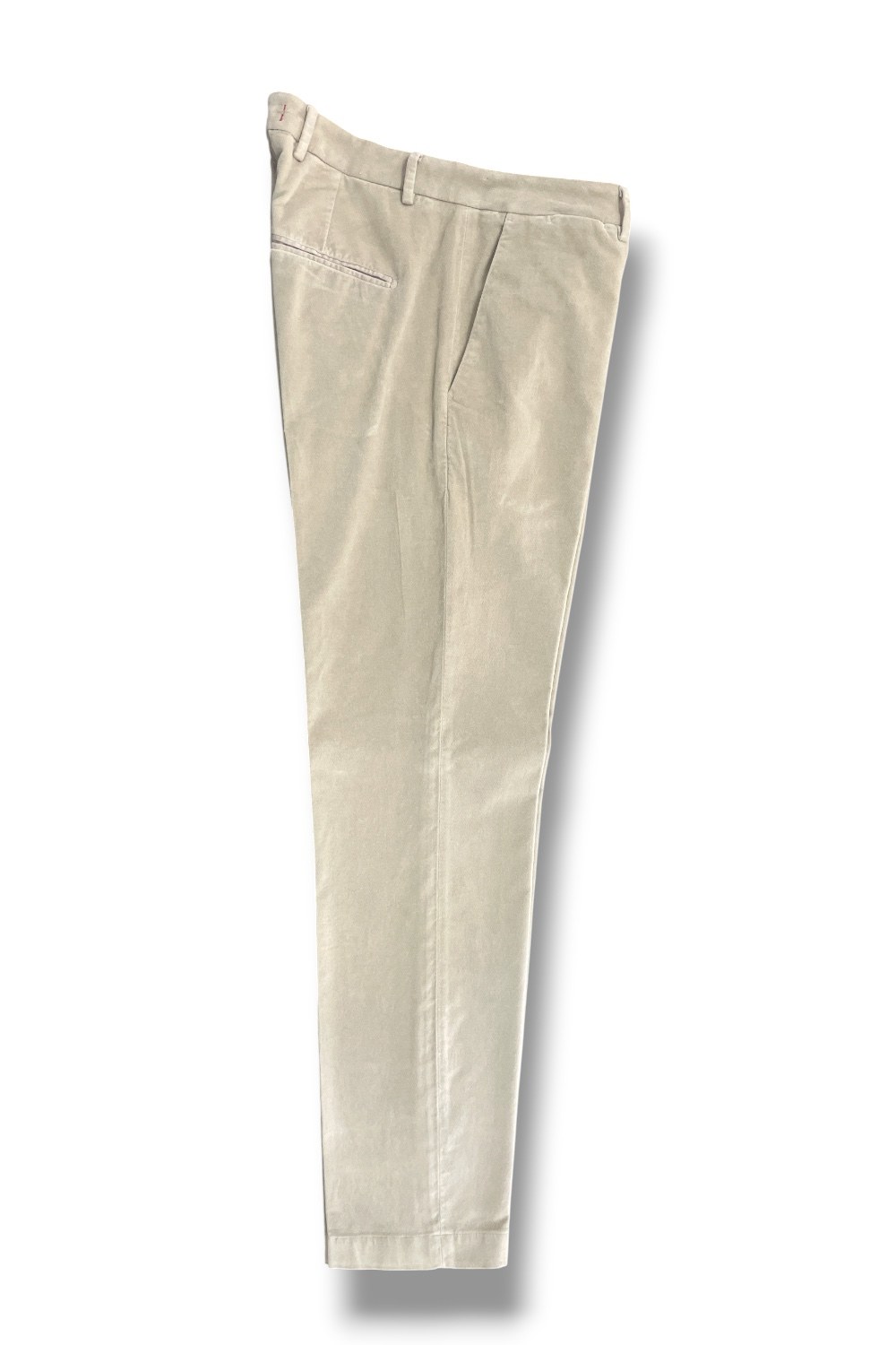 Pantalone in velluto liscio Slim fit color beige - immagine 3