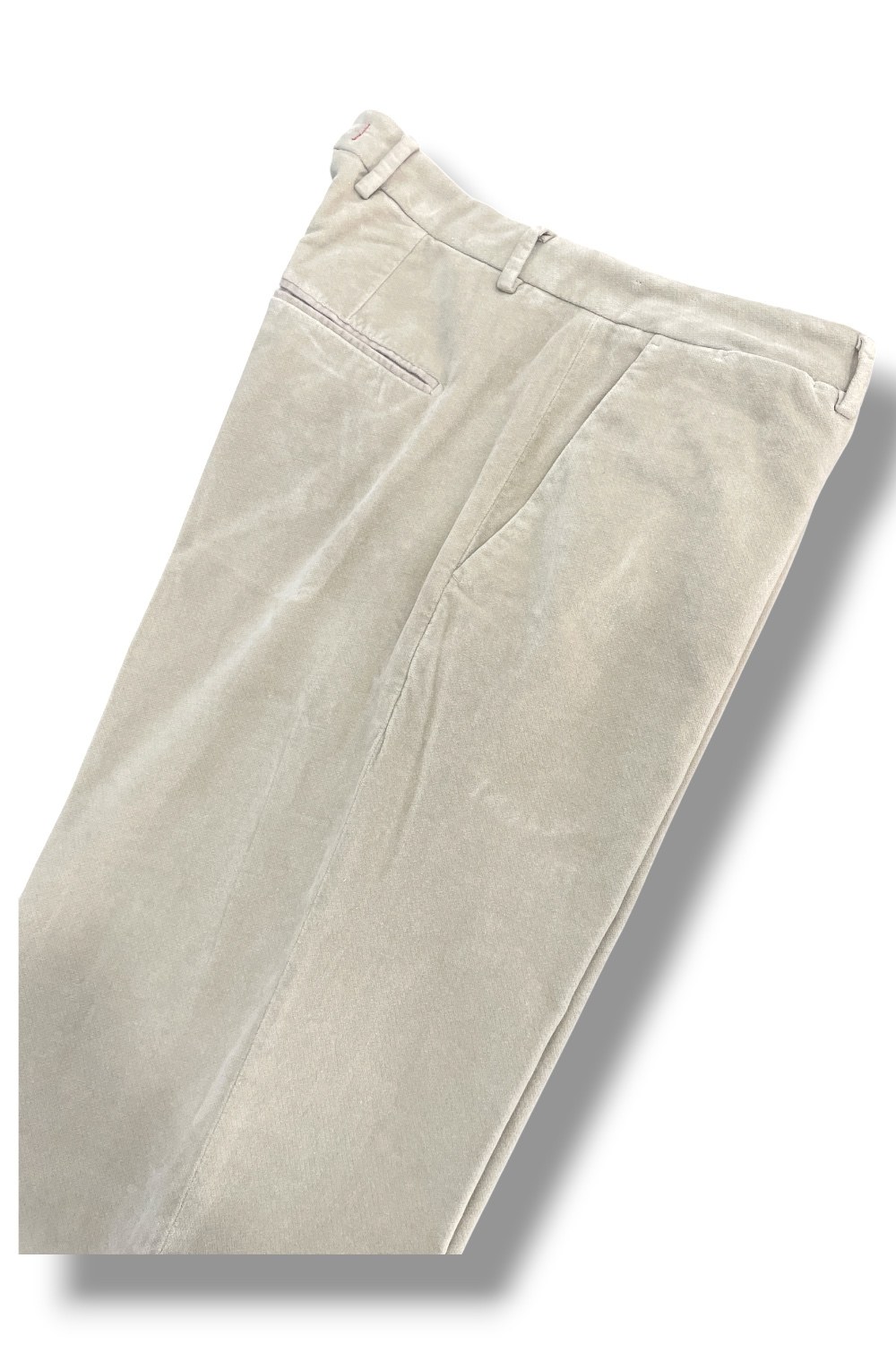 Pantalone in velluto liscio Slim fit color beige - immagine 4