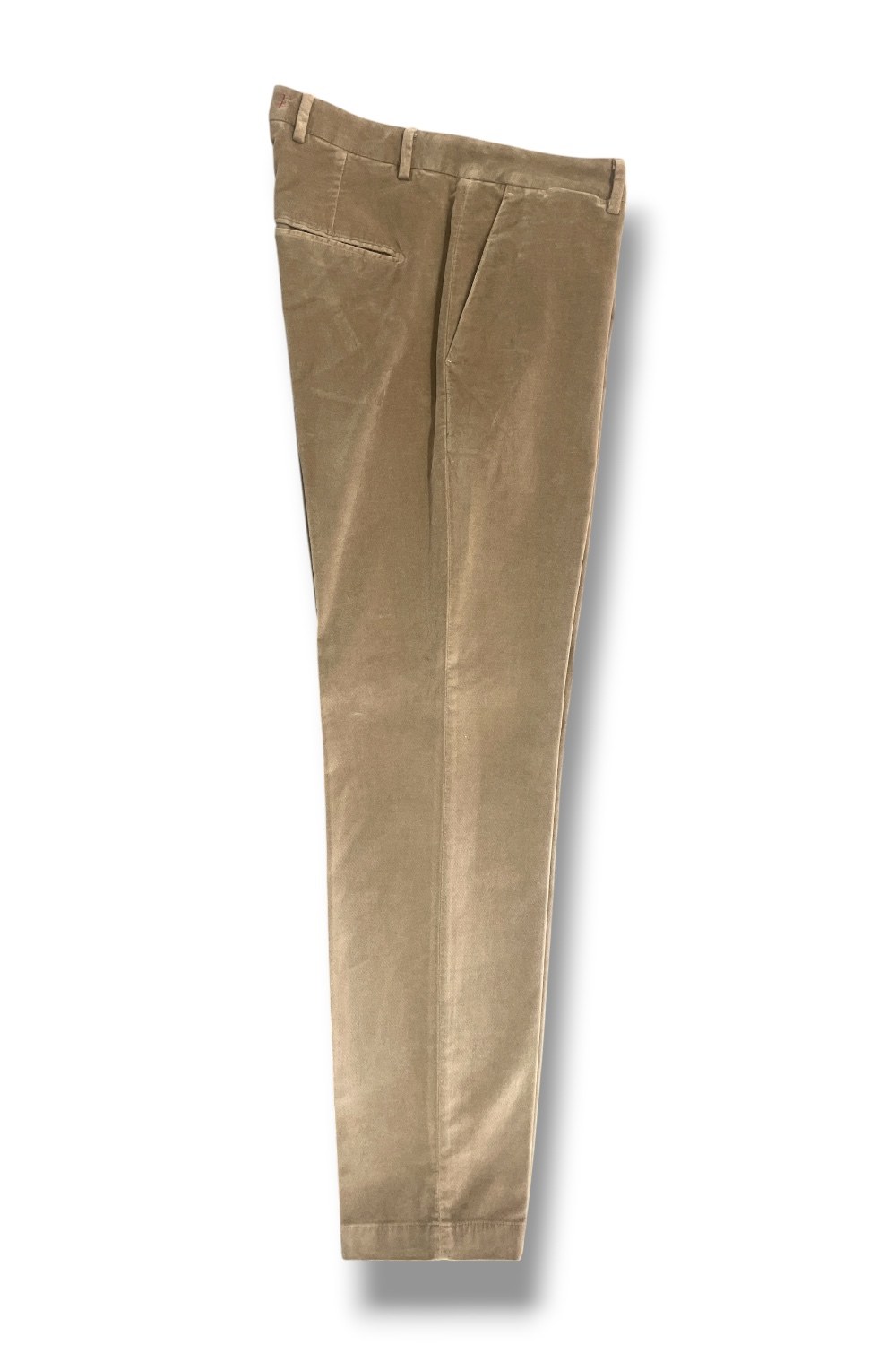 Pantalone in velluto liscio Slim fit color tegola - immagine 3