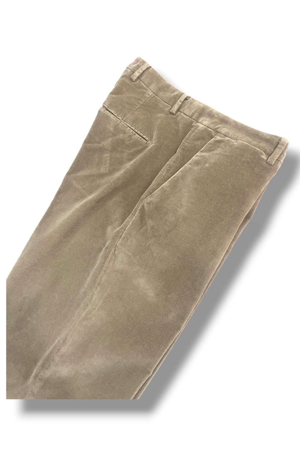 Pantalone in velluto liscio Slim fit color tegola - immagine 4
