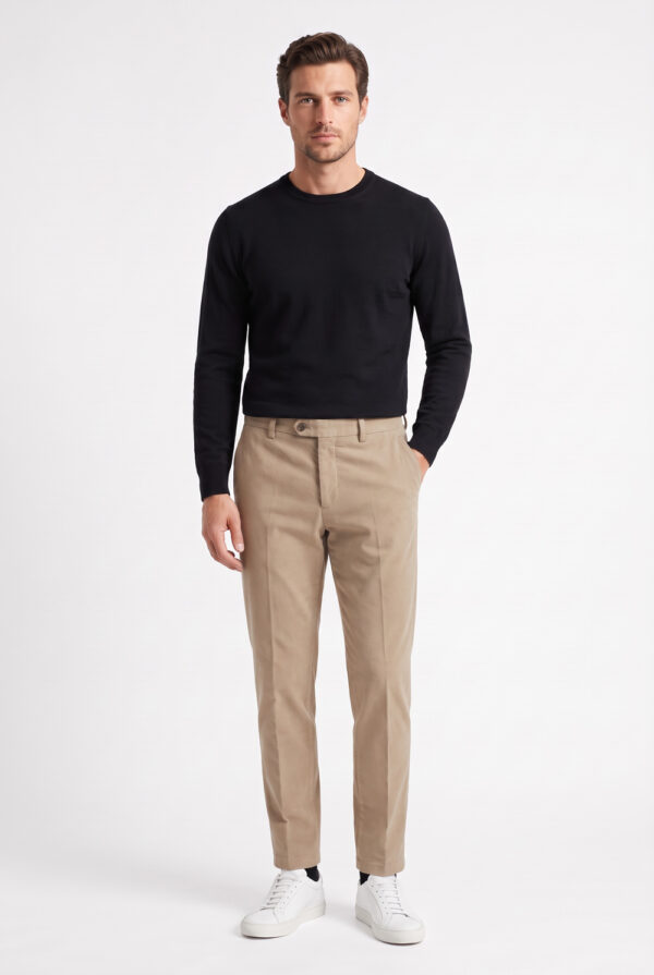 Pantalone sartoriale in velluto diagonal Regular fit color beige