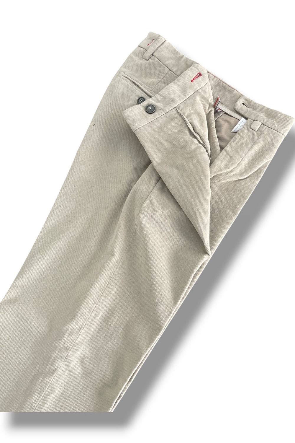 Pantalone sartoriale in velluto diagonal Regular fit color beige - immagine 5