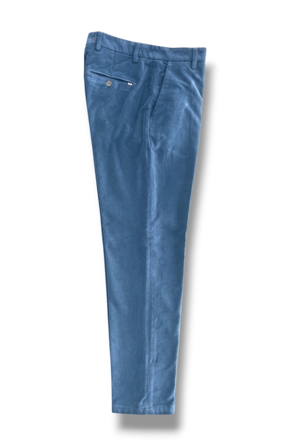 Pantalone sartoriale in velluto diagonal Regular fit color blu chiaro - immagine 3