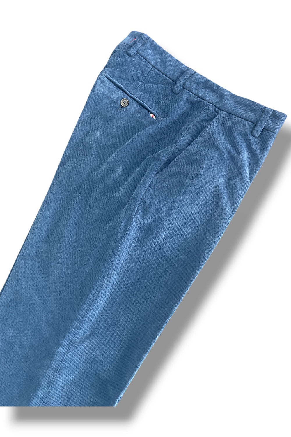 Pantalone sartoriale in velluto diagonal Regular fit color blu chiaro - immagine 4