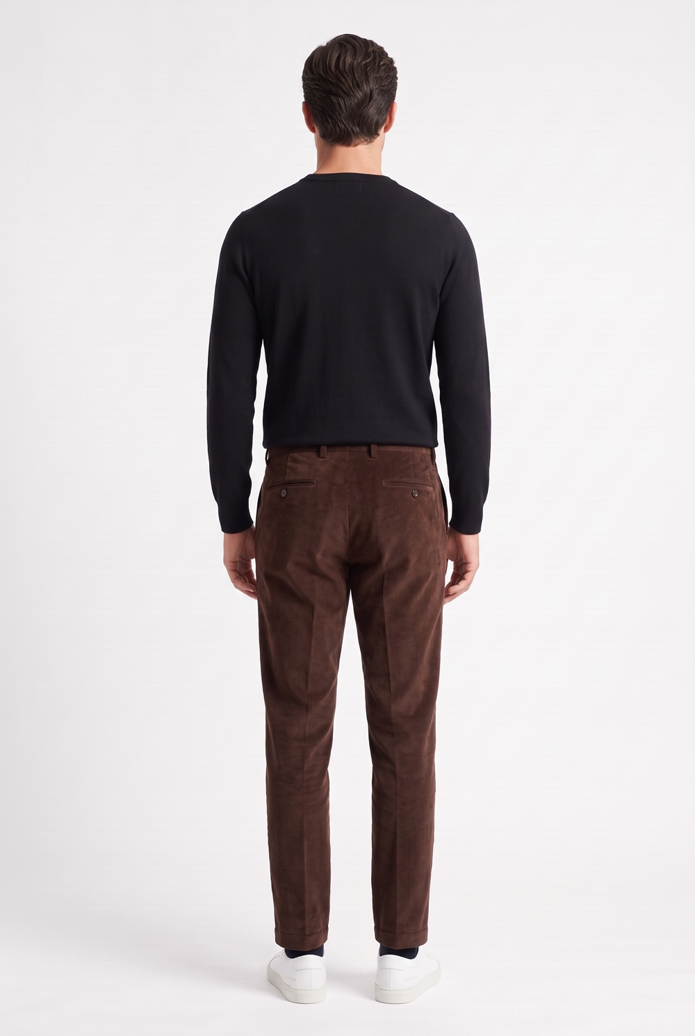 Pantalone sartoriale in velluto diagonale Regular fit color moro - immagine 2
