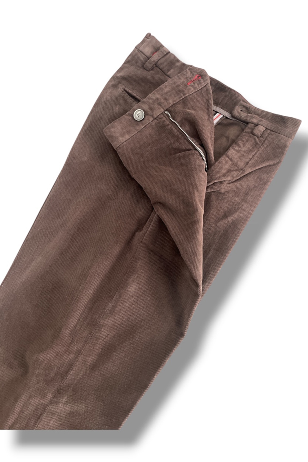 Pantalone sartoriale in velluto diagonale Regular fit color moro - immagine 5