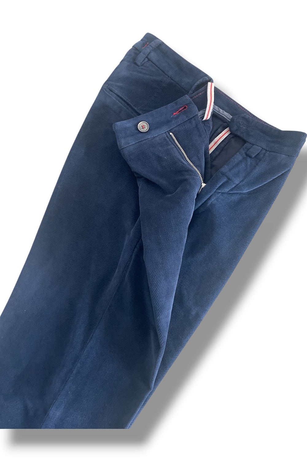 Pantalone in velluto diagonale Slim fit color blu scuro - immagine 5