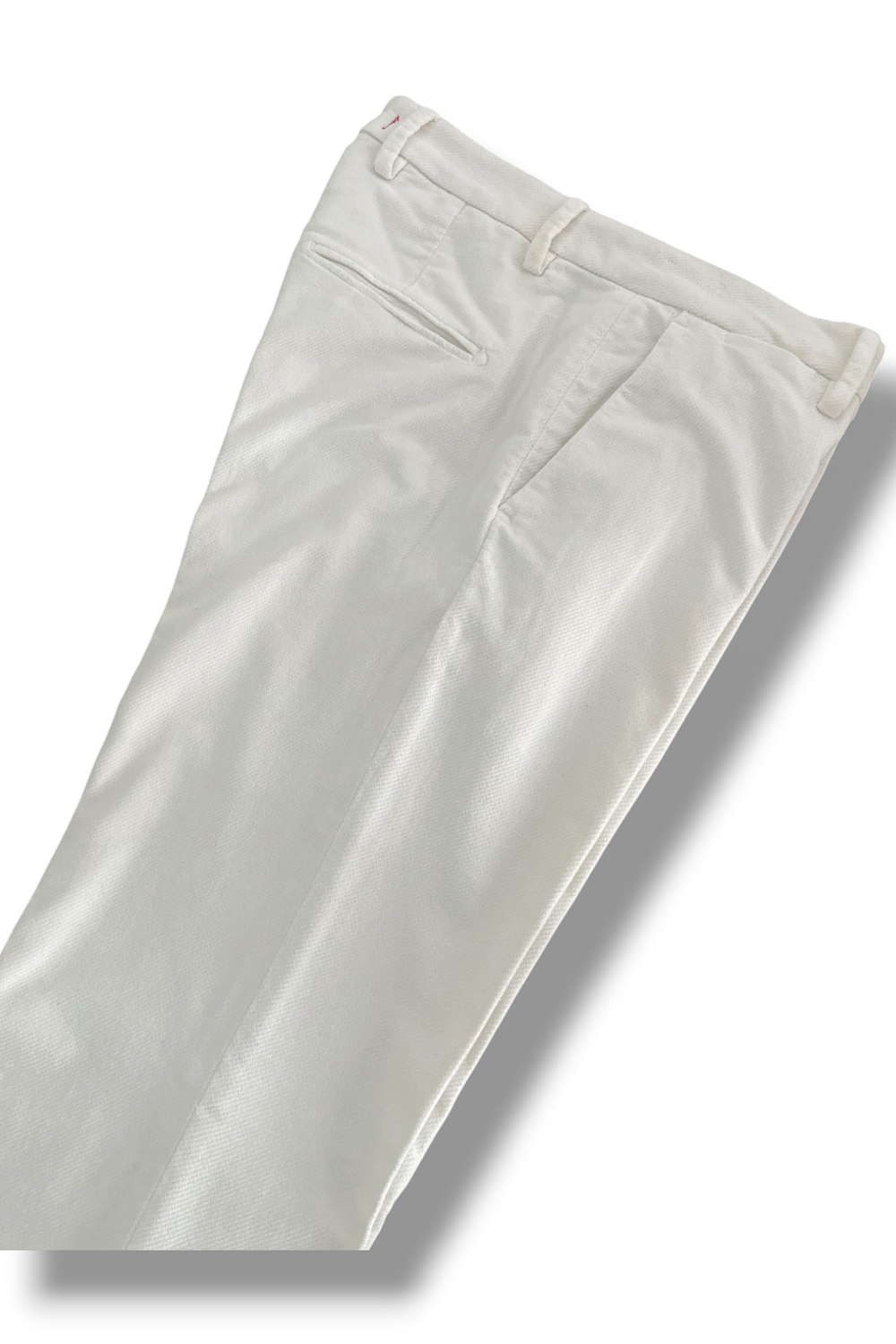 Pantalone in velluto diagonale Slim fit color panna - immagine 4