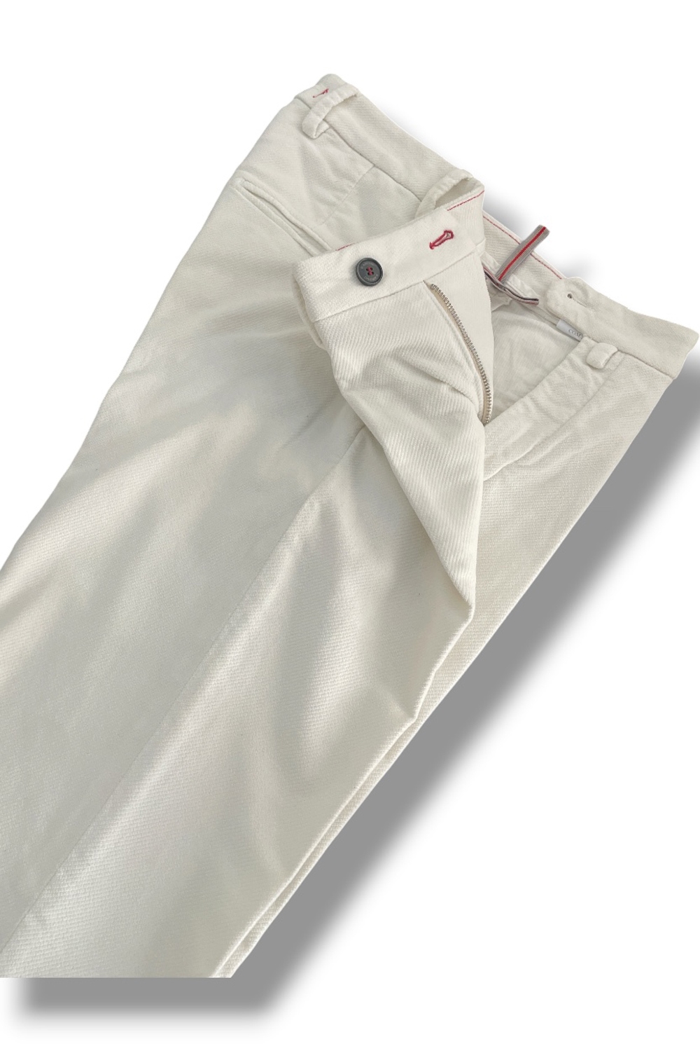 Pantalone in velluto diagonale Slim fit color panna - immagine 5