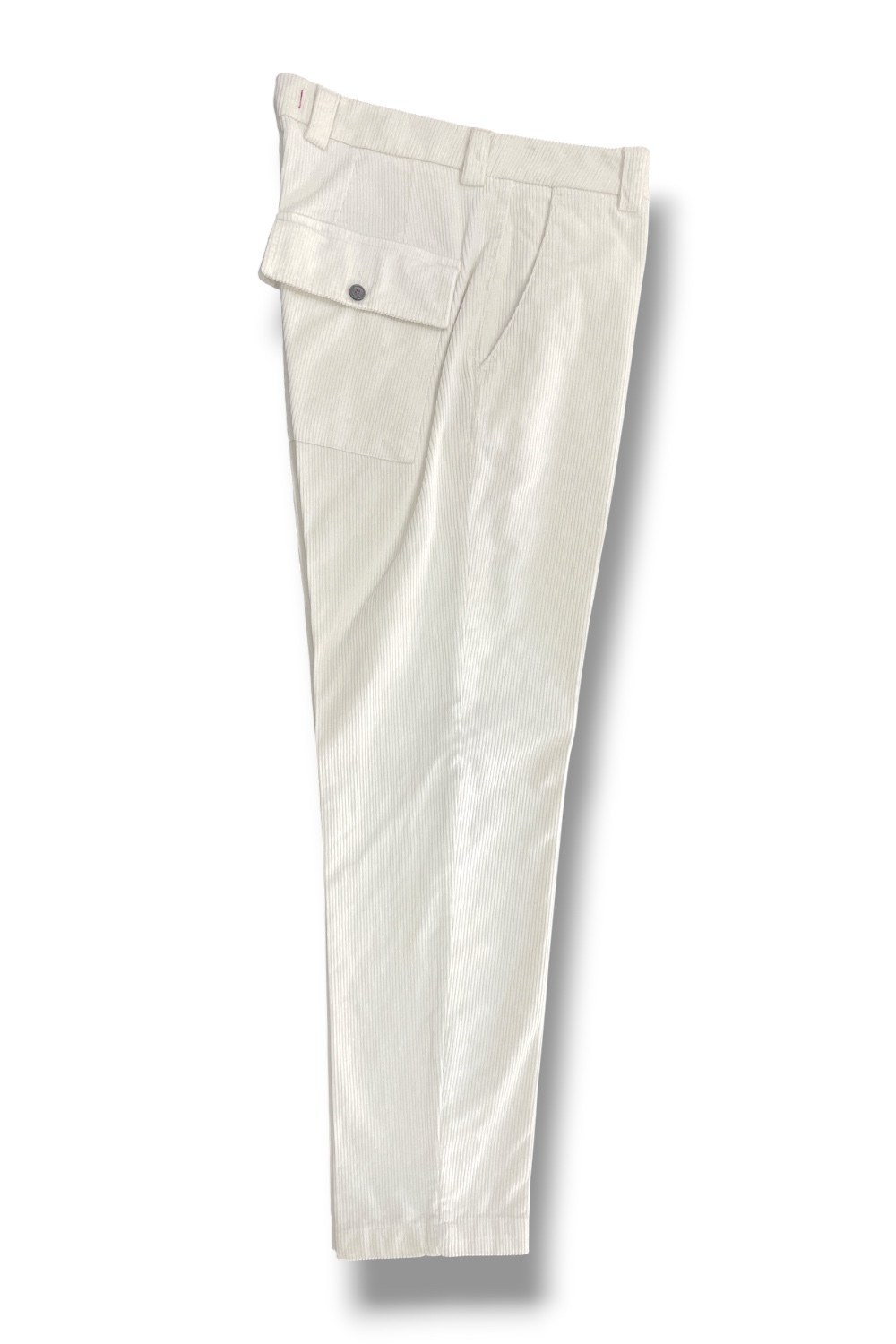 Pantalone tasca america in velluto con tasche sul retro Regular fit color panna - immagine 3