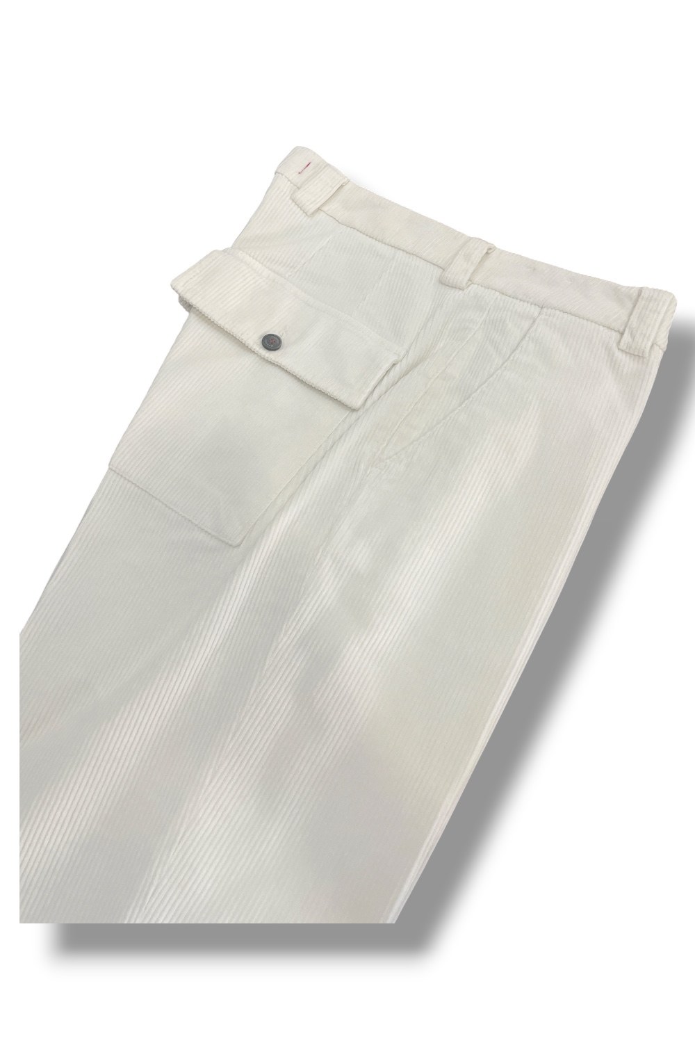 Pantalone tasca america in velluto con tasche sul retro Regular fit color panna - immagine 4