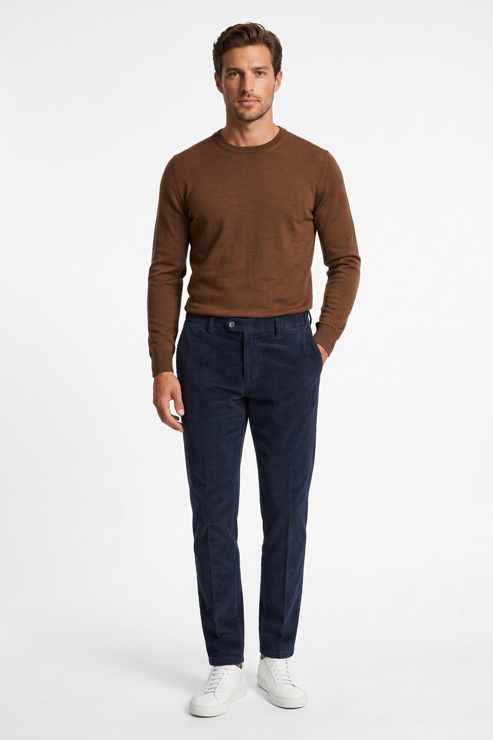 Pantalone in velluto 500 righe Regular fit color blu scuro