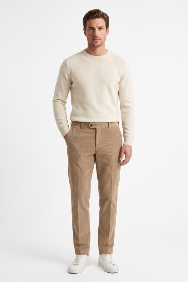 Pantalone in velluto 500 righe Regular fit color tegola