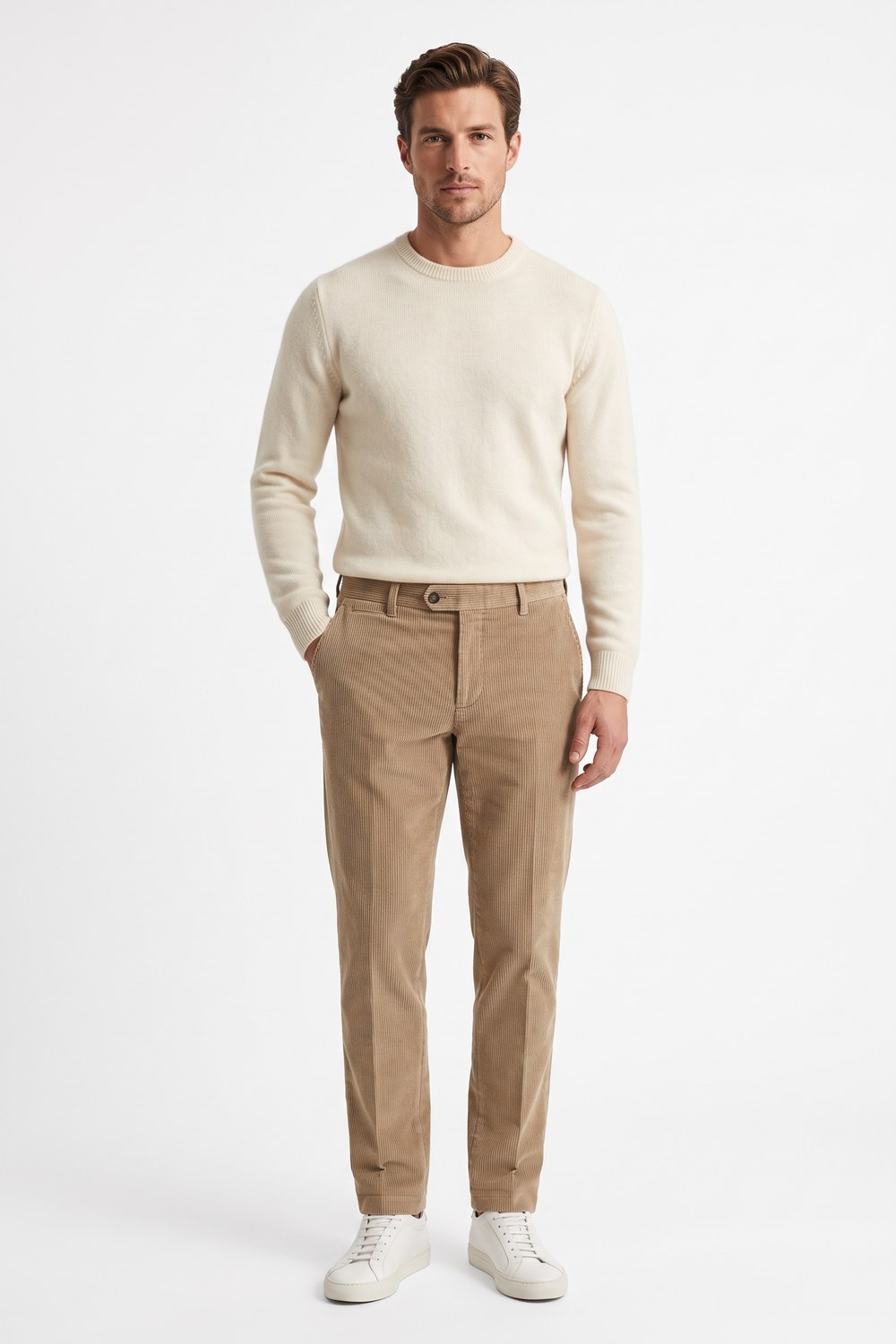 Pantalone in velluto 500 righe Regular fit color tegola