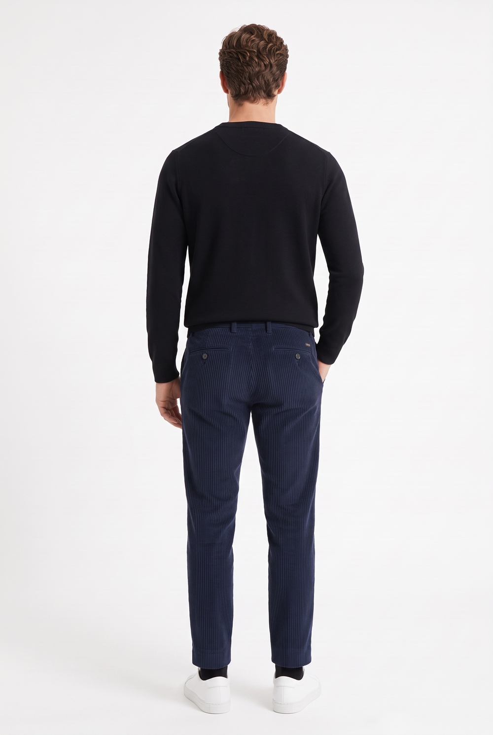 Pantalone in velluto rocciatore Regular fit color blu scuro - immagine 2