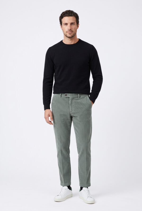 Pantalone in velluto rocciatore Regular fit color oliva