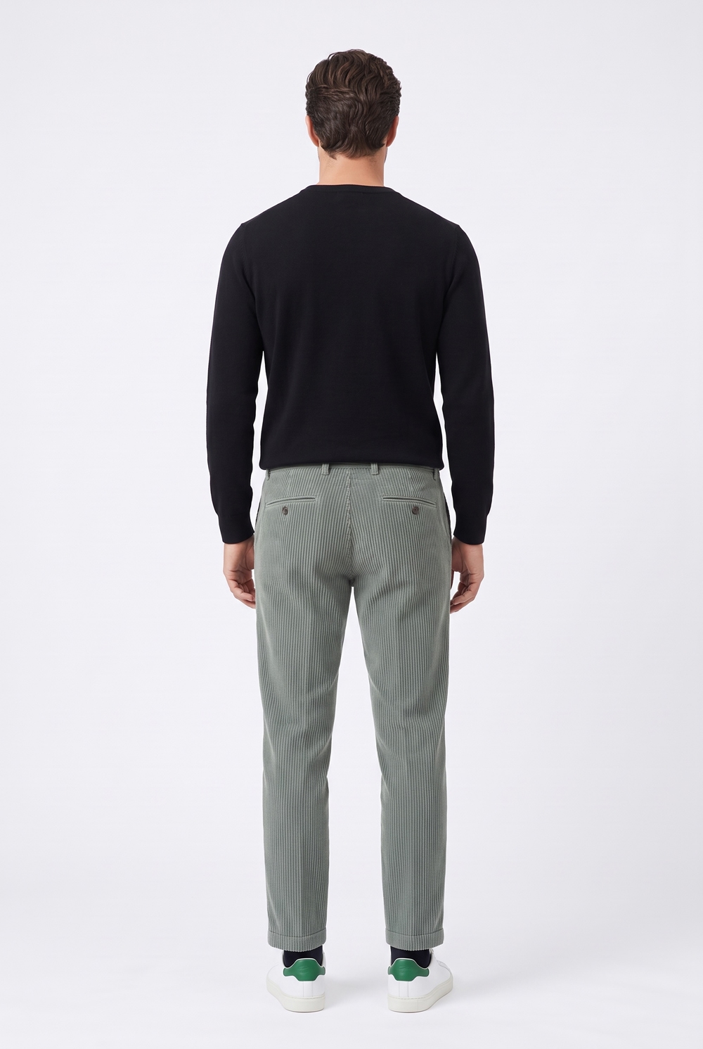 Pantalone in velluto rocciatore Regular fit color oliva - immagine 2