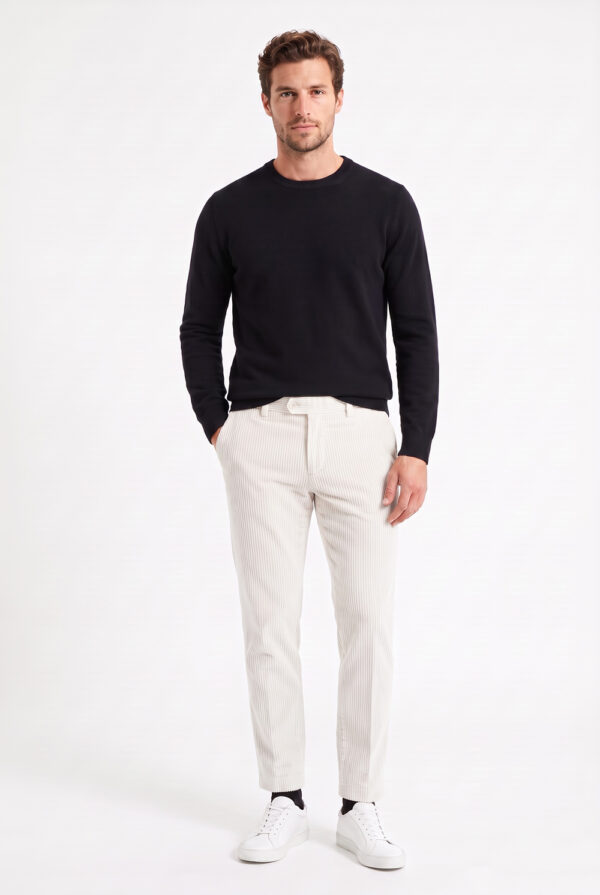 Pantalone in velluto rocciatore Regular fit color panna