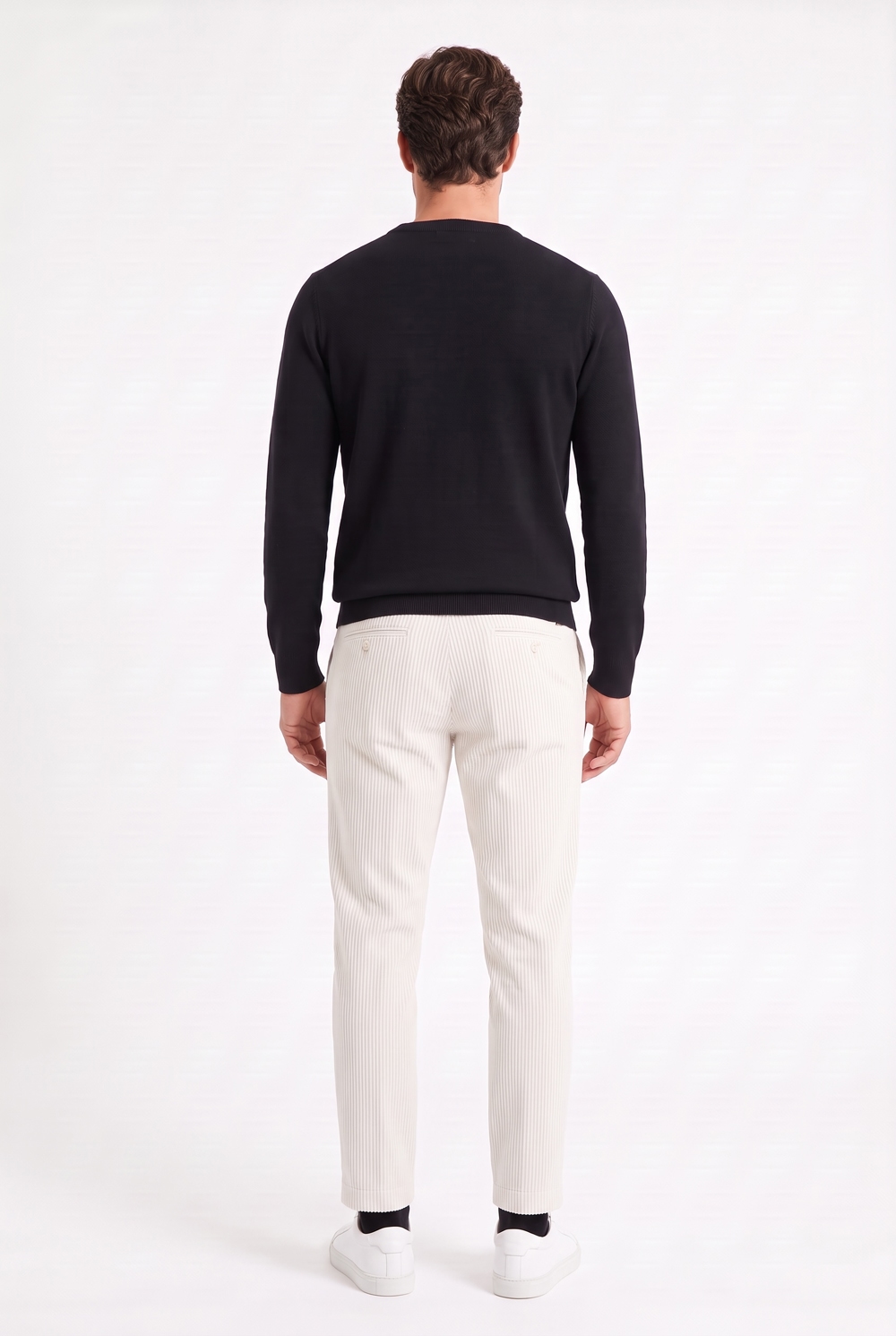 Pantalone in velluto rocciatore Regular fit color panna - immagine 2