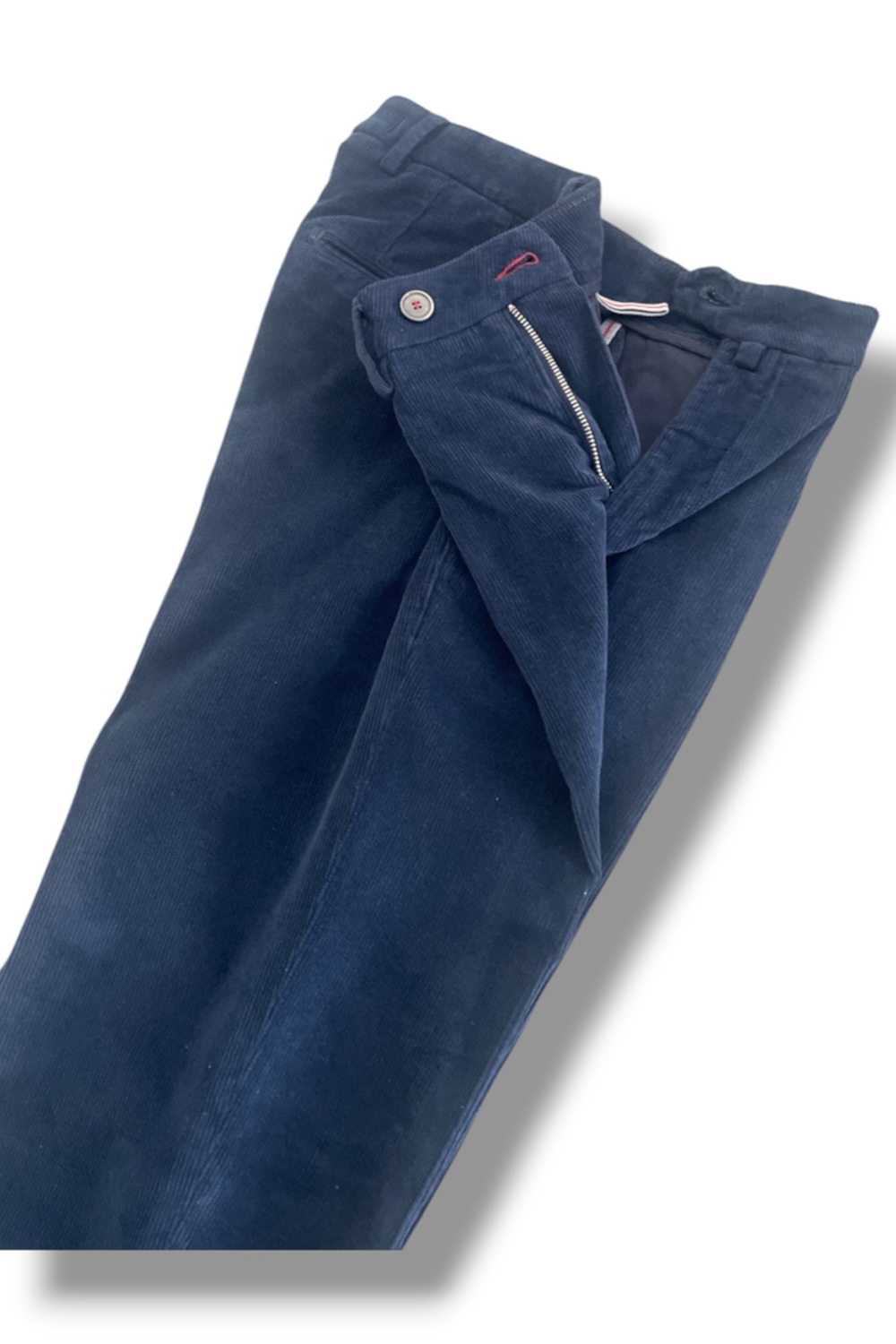 Pantalone in velluto 1000 righe Regular fit color blu scuro - immagine 5