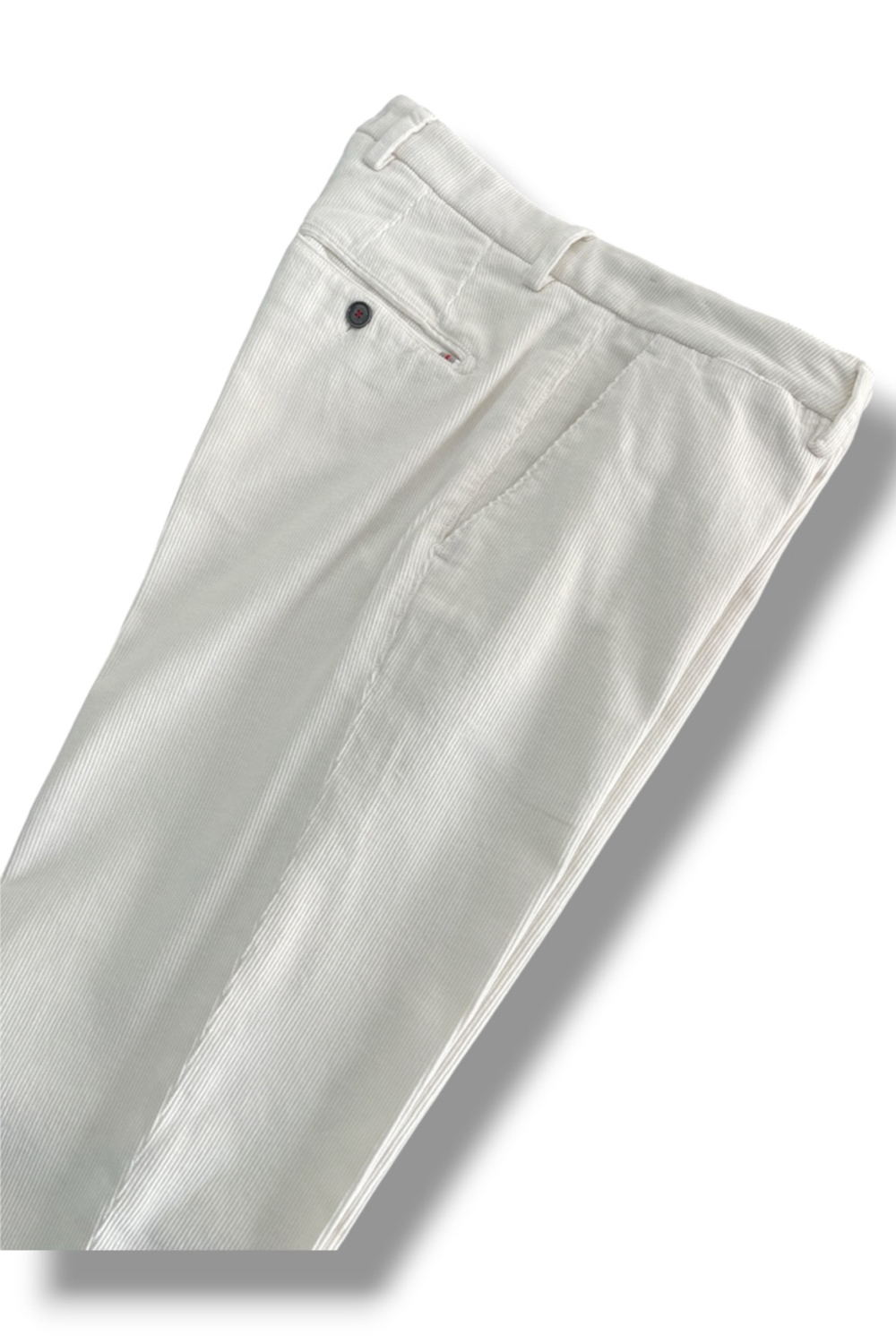Pantalone in velluto 1000 righe Regular fit color panna - immagine 2