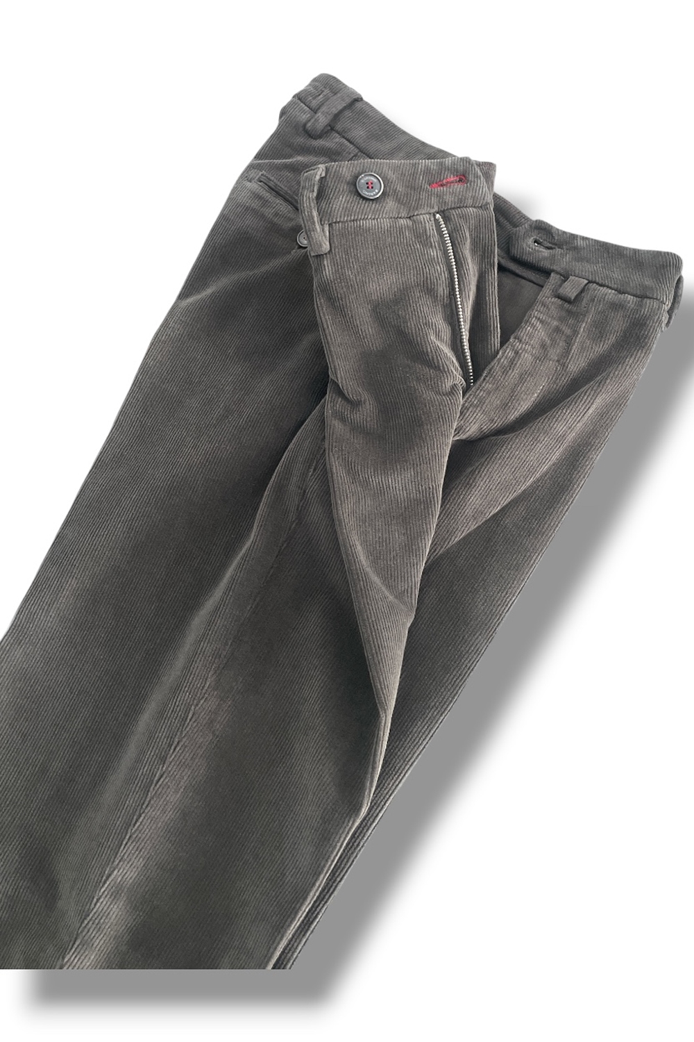 Pantalone in velluto 1000 righe Regular fit color tortora - immagine 5