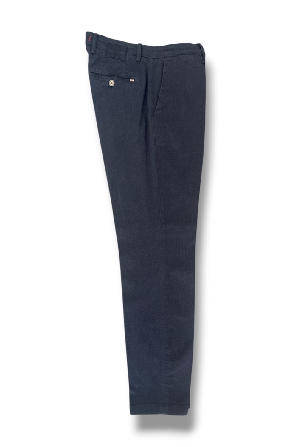 Pantalone in cotone tinto filo Regular fit color blu scuro - immagine 3