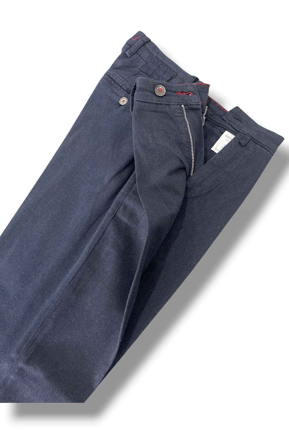 Pantalone in cotone tinto filo Regular fit color blu scuro - immagine 5