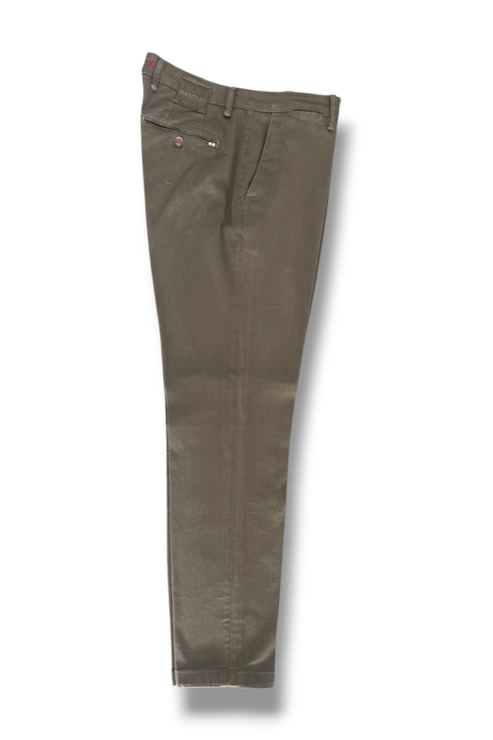 Pantalone in cotone tinto filo Regular fit color tortora - immagine 3