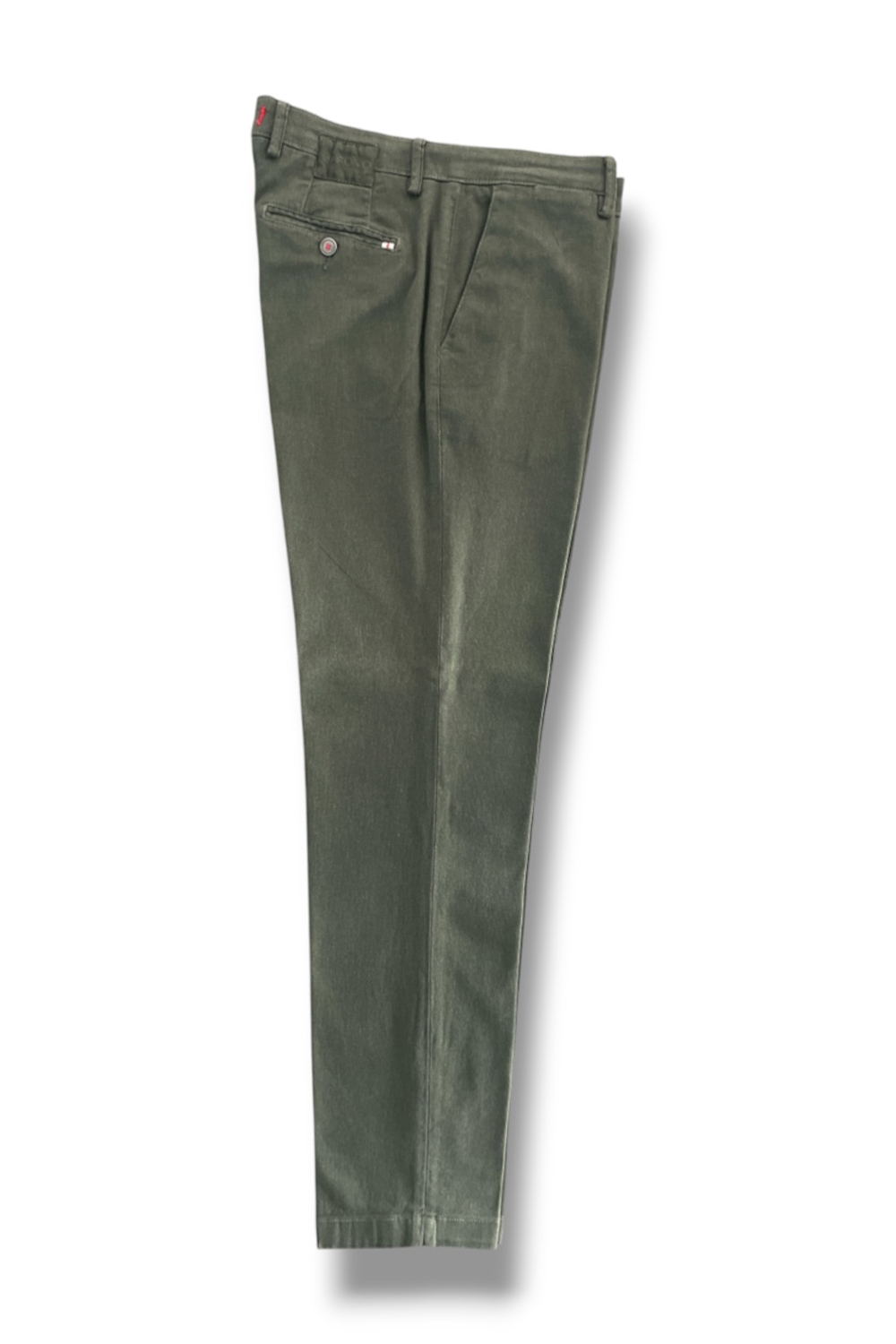 Pantalone in cotone tinto filo Regular fit color verde militare - immagine 3