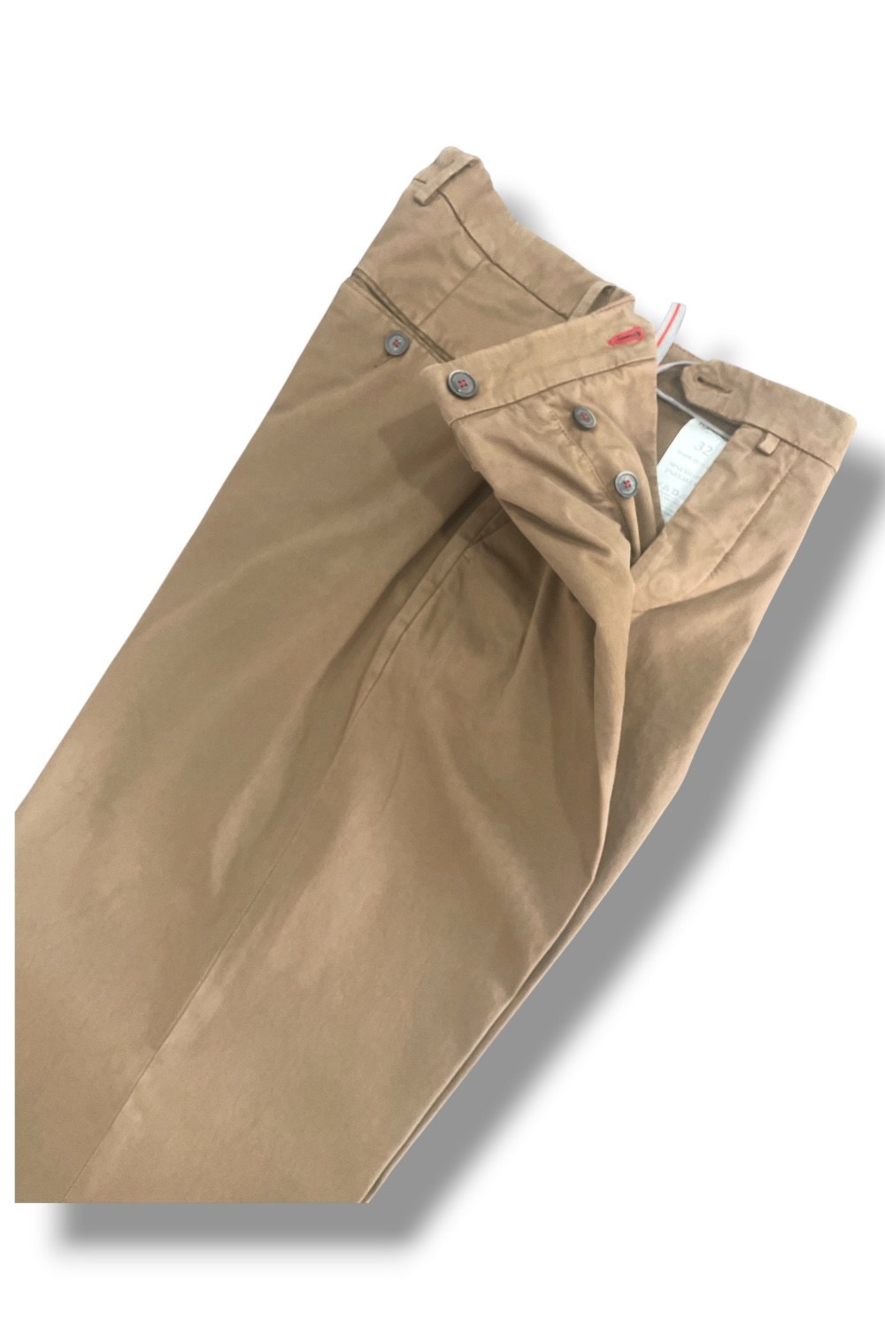 Pantalone tasca america con pinces in cotone rasatello Comfort fit color biscotto - immagine 5