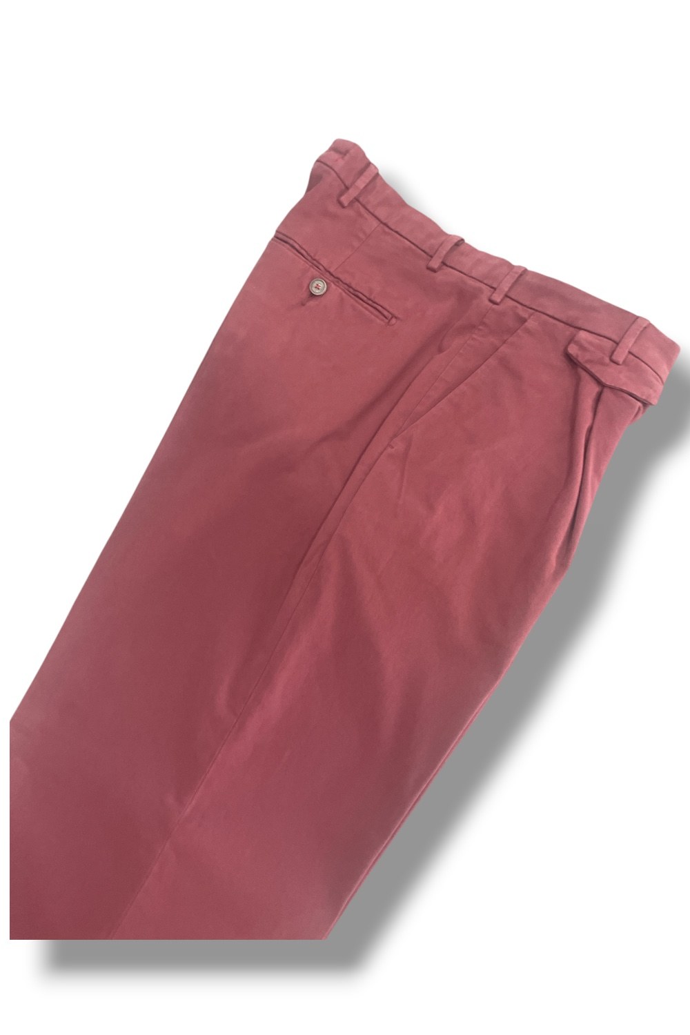 Pantalone tasca america con pinces in cotone rasatello Comfort fit color bordeaux - immagine 4